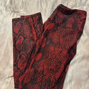 Red and Black Snake Print Leggings